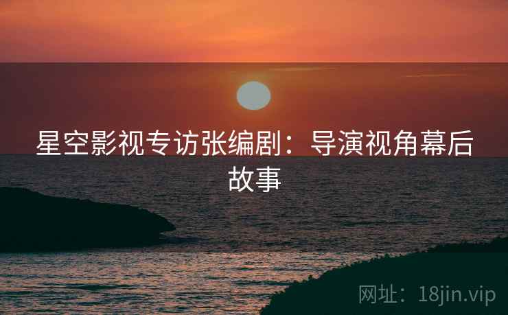 星空影视专访张编剧：导演视角幕后故事
