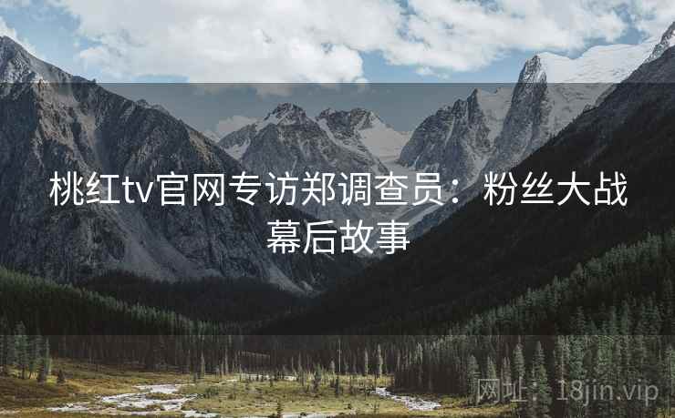 桃红tv官网专访郑调查员：粉丝大战幕后故事