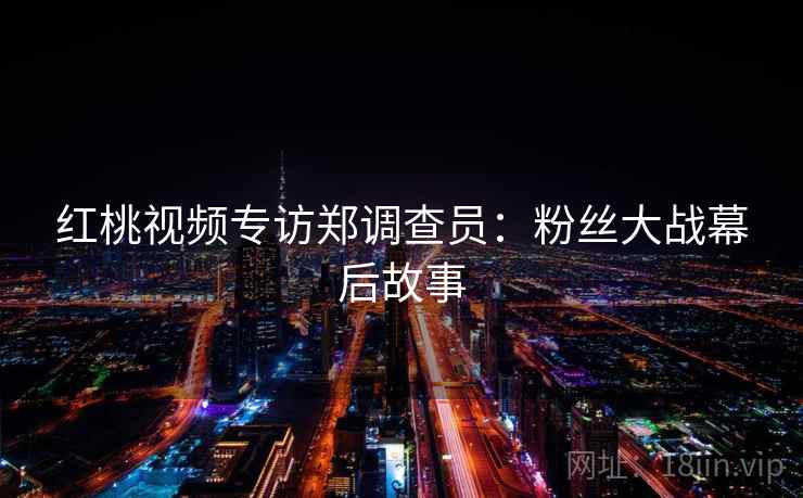红桃视频专访郑调查员：粉丝大战幕后故事